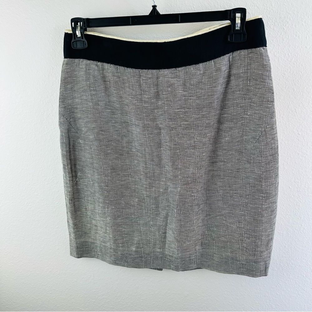 J Crew Gray Lined Linen Skirt Size 12